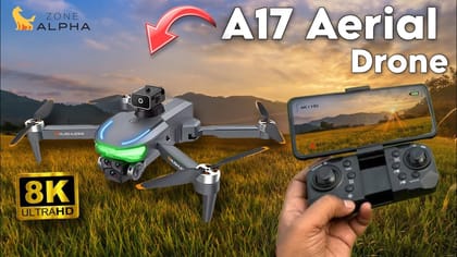 A17 Aerial Drone with HD Dual Camera, 360° Obstacle Avoidance, Optical Flow Positioning, Foldable RC Quadcopter, Altitude Hold, WiFi FPV, One-Key Takeoff & Landing for Kids & Adults