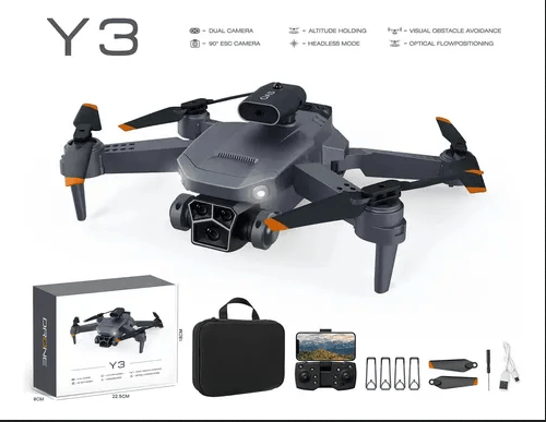 Y3 Max Drone with Dual HD Camera, Dual Battery, Optical Flow Positioning, Obstacle Avoidance, Foldable RC Quadcopter for Kids & Beginners