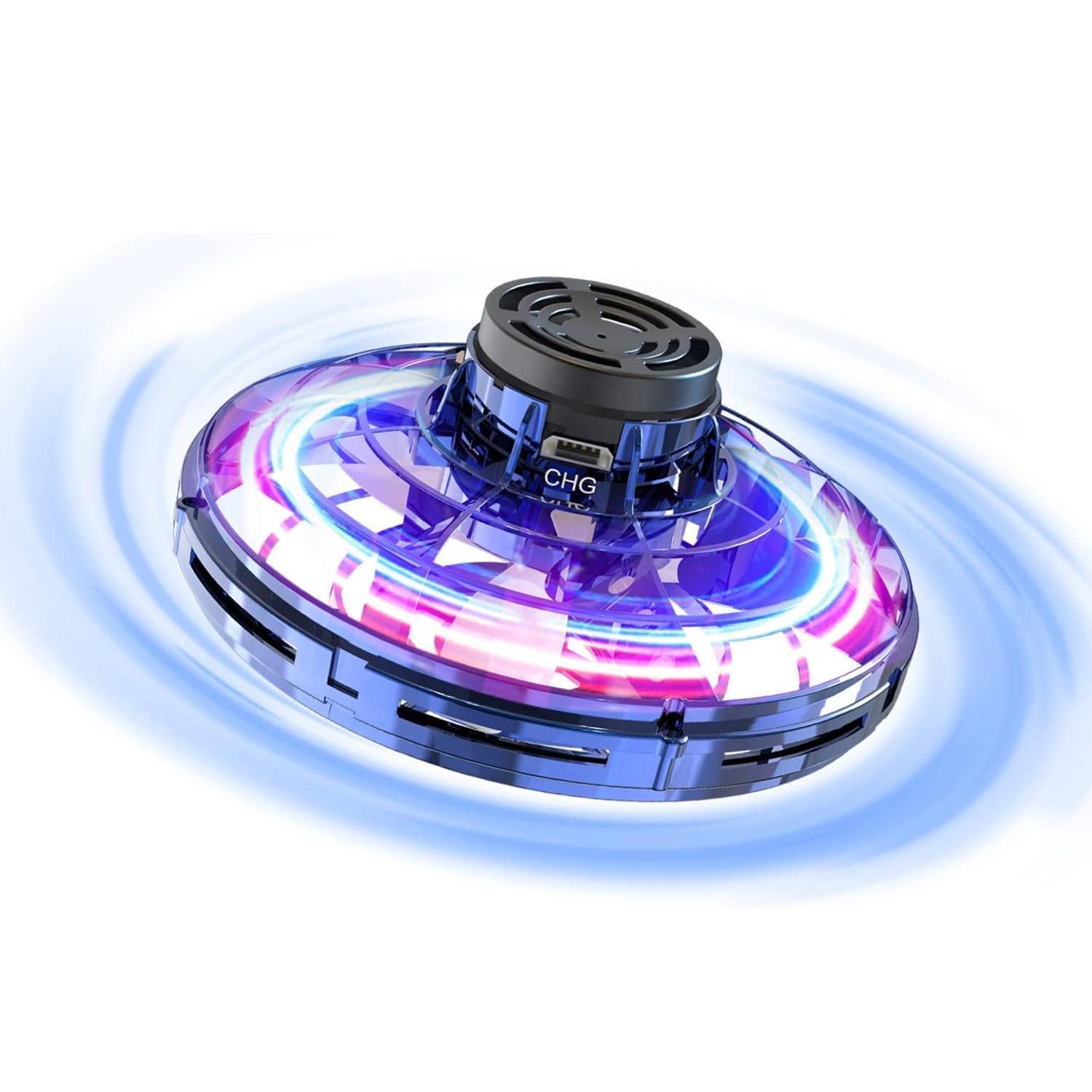 LED Flying UFO Drone, Hand-Controlled Gesture Sensor, RGB Light-Up Magic Spinner Toy, Indoor Flying for Kids & Adults